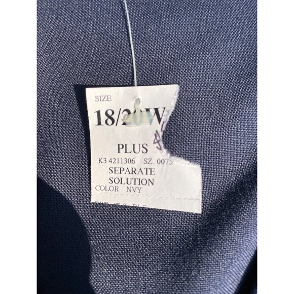 Fashion Bug Plus Size 18/20W Navy Short Sleeve Button-Front Blazer Jacket Polyes - Picture 6 of 8